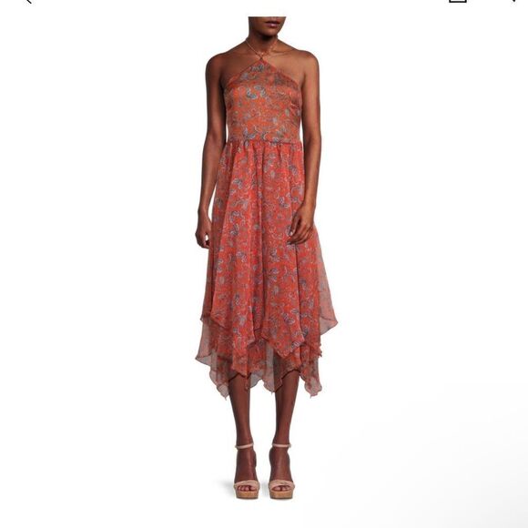 MISA Adele Dress in Aranciatta Paisley FLAWED SMALL - Picture 3 of 15